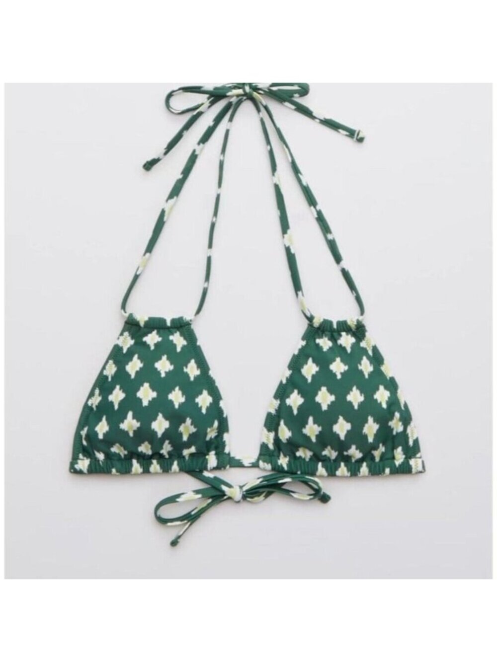 Aerie Double String Triangle Bikini Top Dark Algae...